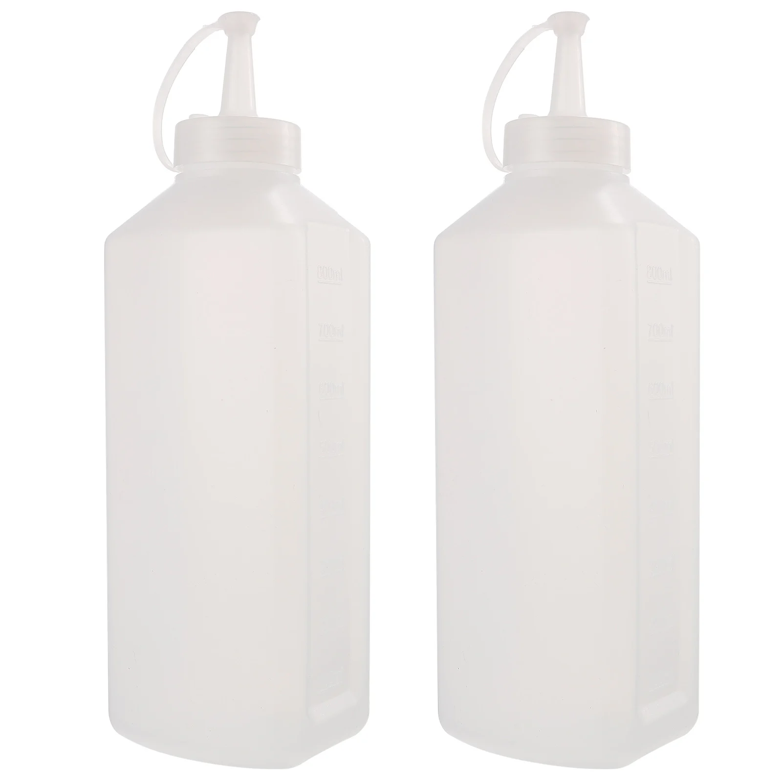

2pcs Squeeze Sauce Bottles Ketchup Mustard Condiments Easy Pour No Leak Plastic Dispenser Containers For Kitchen Cooking
