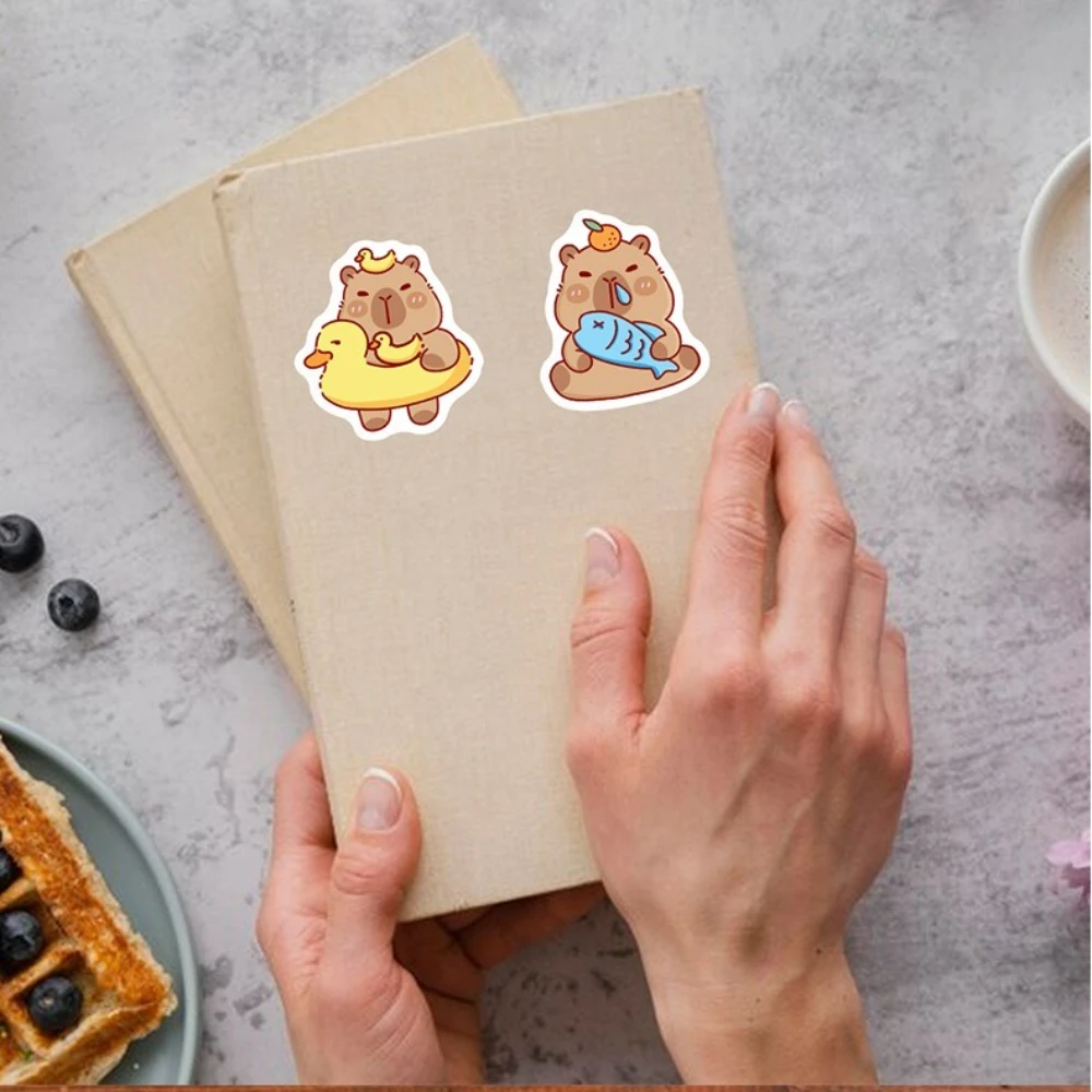 500개 귀여운 만화 카피바라 스티커 애니메이션 데칼 스케이트보드 노트북 오토바이 기타 귀여운 만화 영화 스티커 어린이 장난감