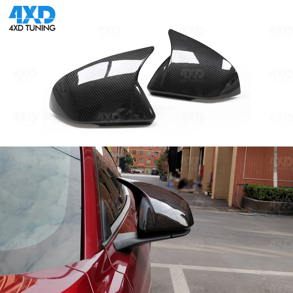 

Dry Carbon Fiber Rear View M look horn Style Mirror Cover For Ford Mustang Gloss Add On Style 2014 - UP EU/NA With/Without Light