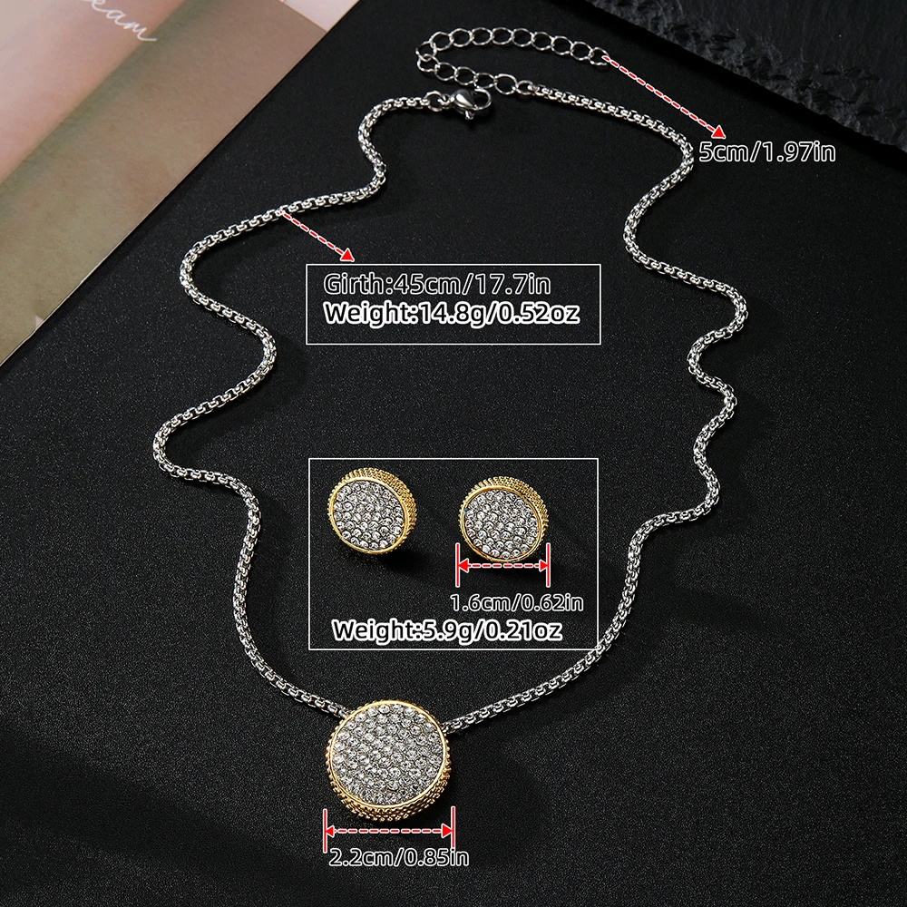 European and American Cross-Border 14K Necklace Copper Gold-Plated Zirconium Oval Pendant Jewelry Niche Design