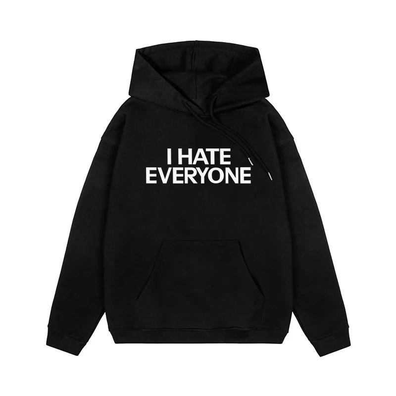 

Y2k Sweatshirt I Hate Eveeryone Letter Print Pullover Round Neck Long Sleeve Hoodie Female Casual Autumn Sweatshirt Streetwear