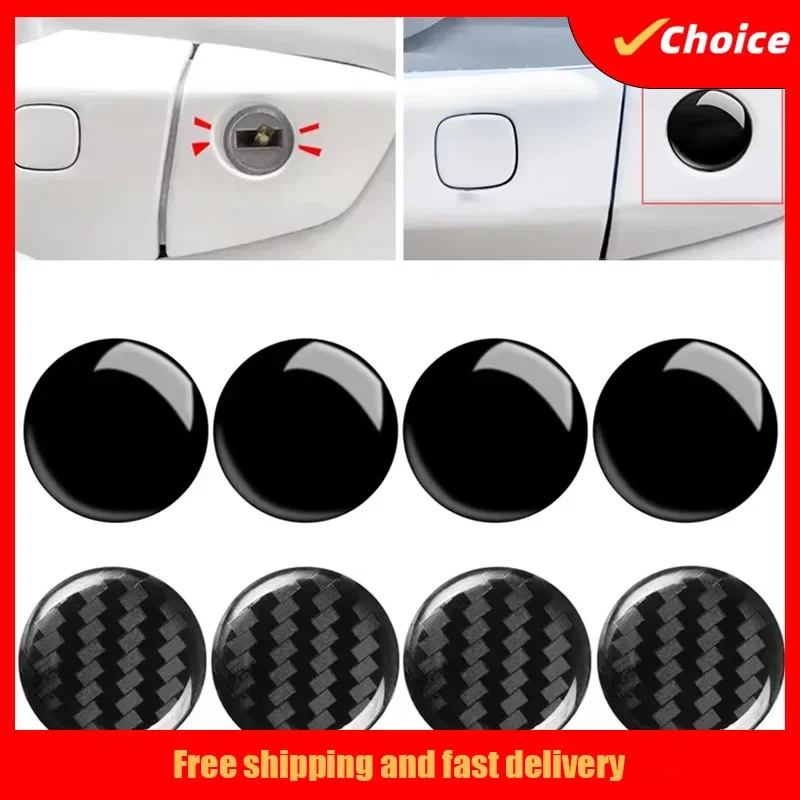

4pcs Universal Carbon Fibre Car Lock Keyhole Stickers Decoration Protection Styling Accessories