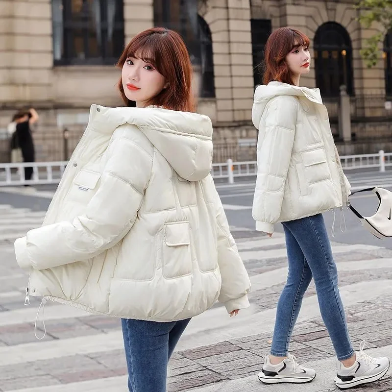 2023 New Winter Jacket Women\'s Parkas Thicken Overcoat Parka Down Cotton Coat Bread Clothes Korean Version Loose Outwear