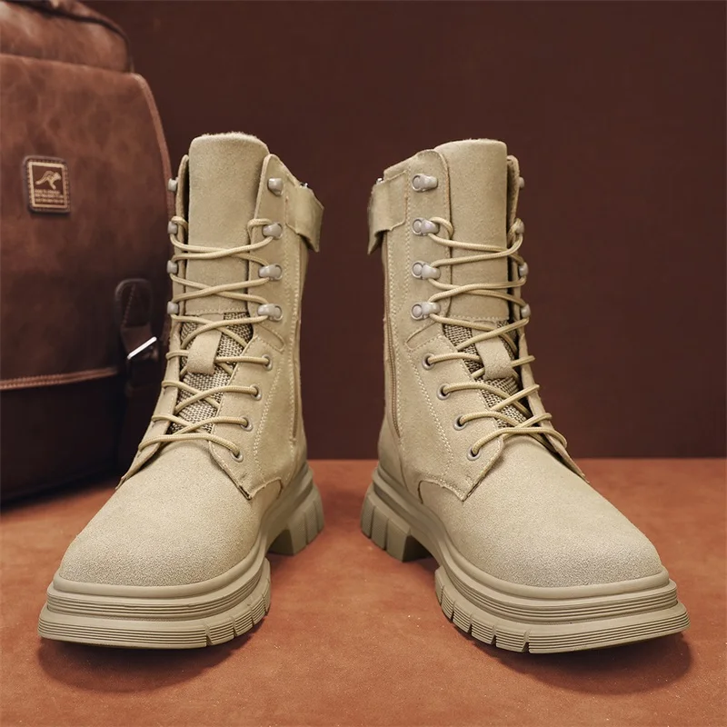 

High End Winter New Men High Cut Thick Soled Snow Boots Made of Cotton for Warmth A Stylish Personalized Mid Length Boot