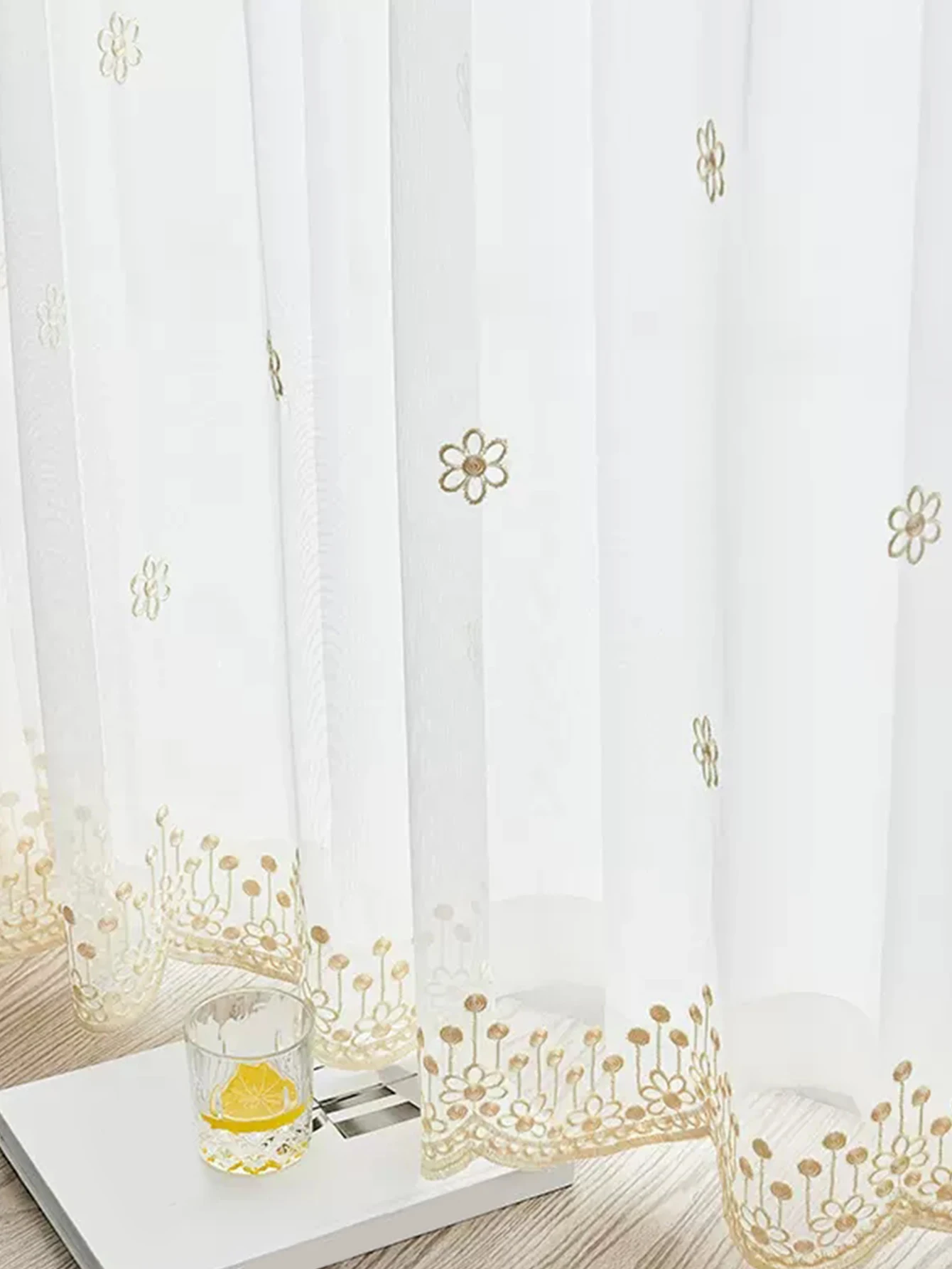 1PC Embroidered curtains，Modern simplicity  French curtains