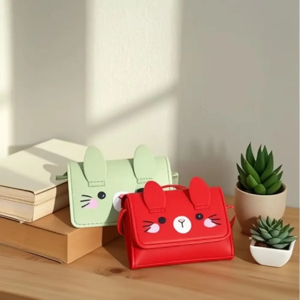 Fashion Cute Rabbit Children's Mini Handbags PU Leather Portable Crossbody Bags Kids Coin Purse Girls Gift