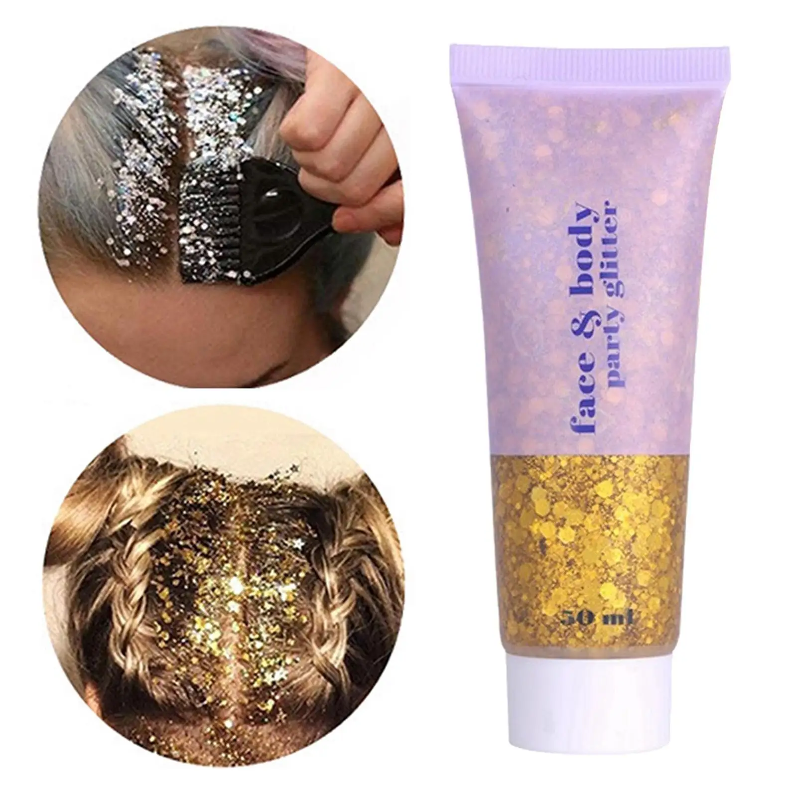 5xEye Glitter Ombretto Paillettes Trucco liquido per decorazioni per feste Giallo