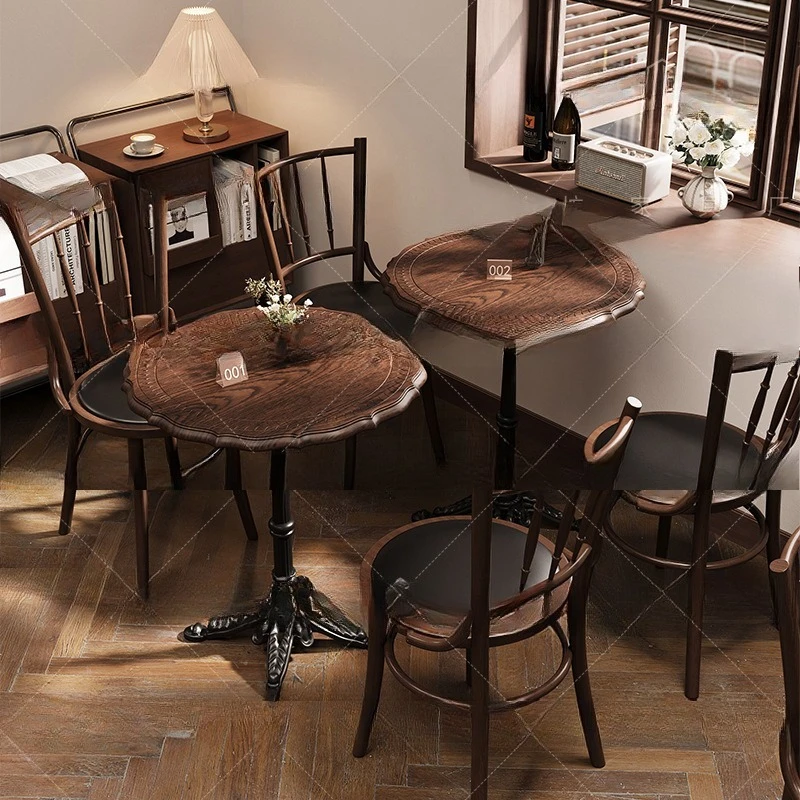 

Solid wood, cafe, tables and chairs, combination, retro, dessert, baking, cake shop, chairs, western restaurant