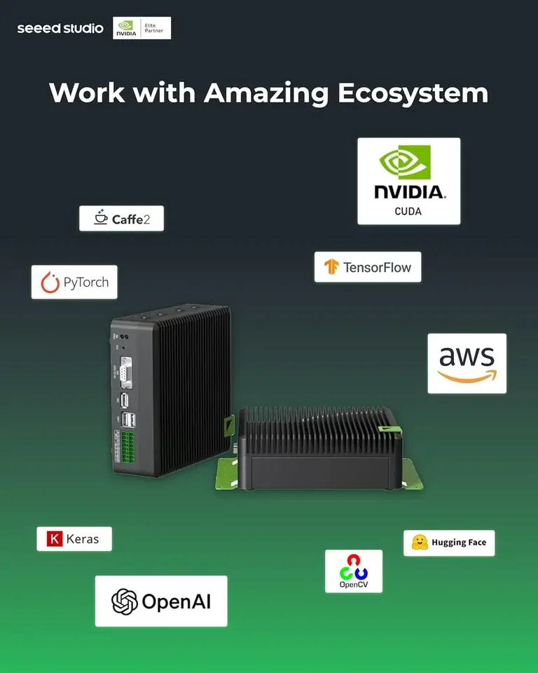 Seeed Studio Jetson Orin NX 16GB, ReComputer Industrial J4012 16GB Fanless Edge AI