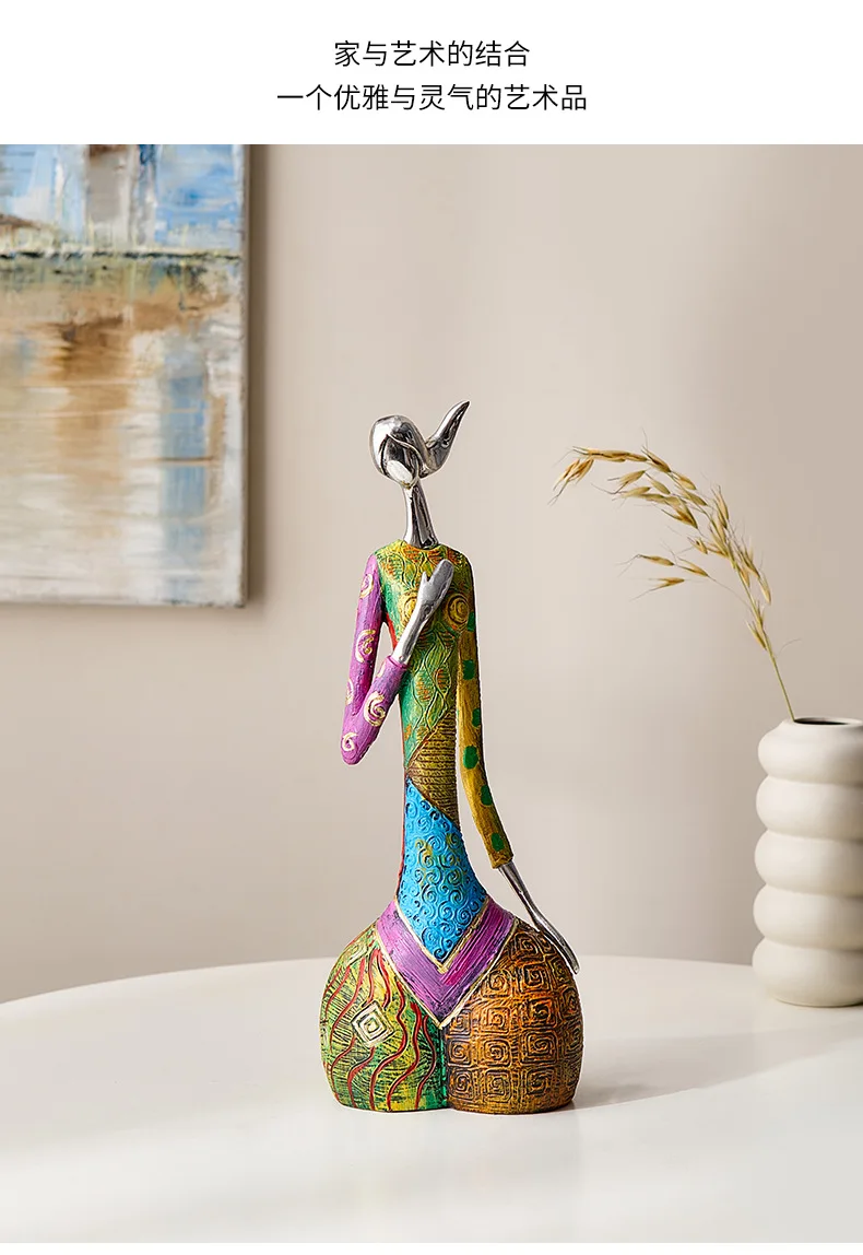 Abstract Figure Figurine for Home Living Room TV Cabinet Decoration Office Art Yoga Setting Oil Painting - Creative Woman Sculpt
