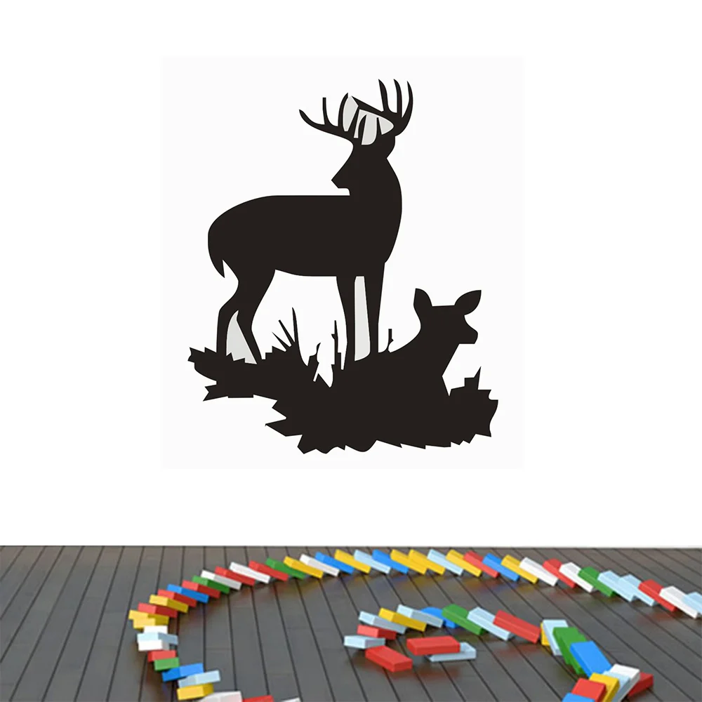 Size 56x68cm Beautiful Deer Style Vinyl Wall Decal Living Room Vinyl Carving Wall Decal Sticker