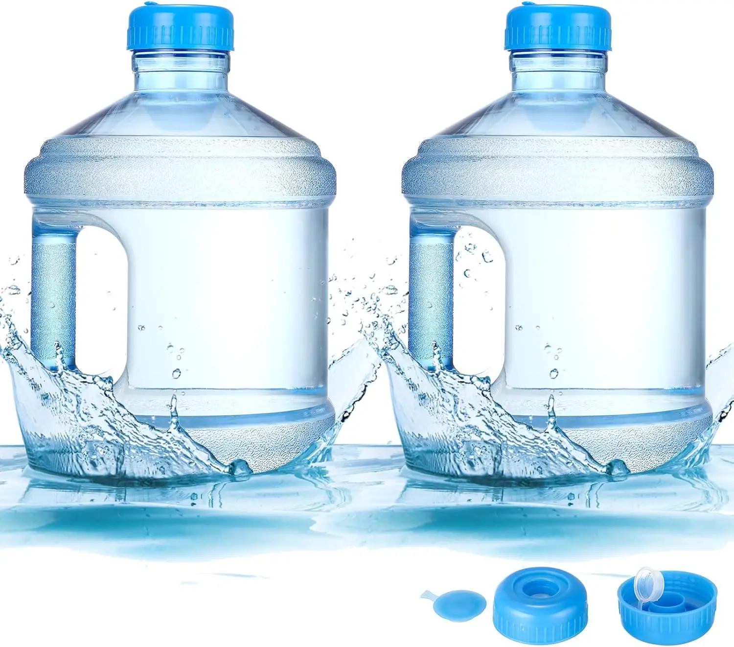 

Многоразовая бутылка для воды на 1 галлон с ручкой, герметичная, для спортзала, офиса, ежедневного использования - синяя