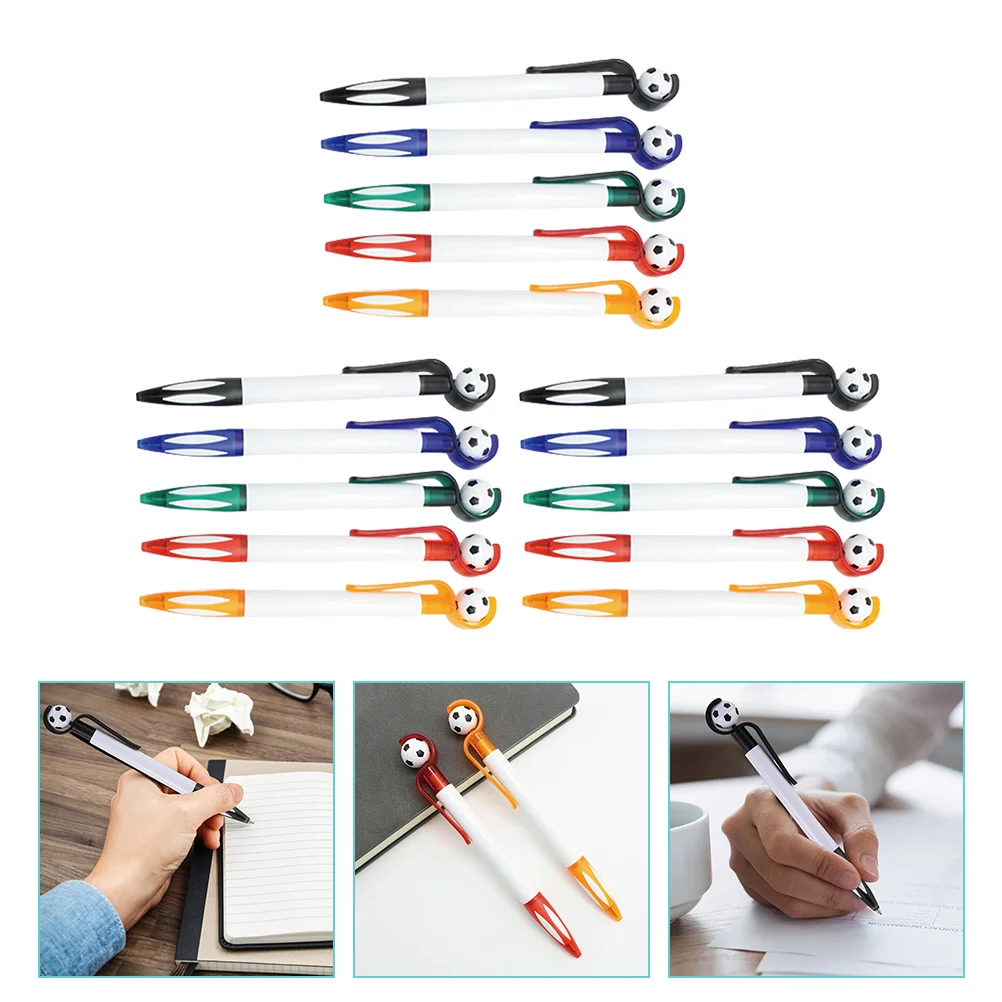 15 Pcs Football Ballpoint Pen Soccer Theme Students Stationery Filler Pens Goodie Bag Favors Plastic