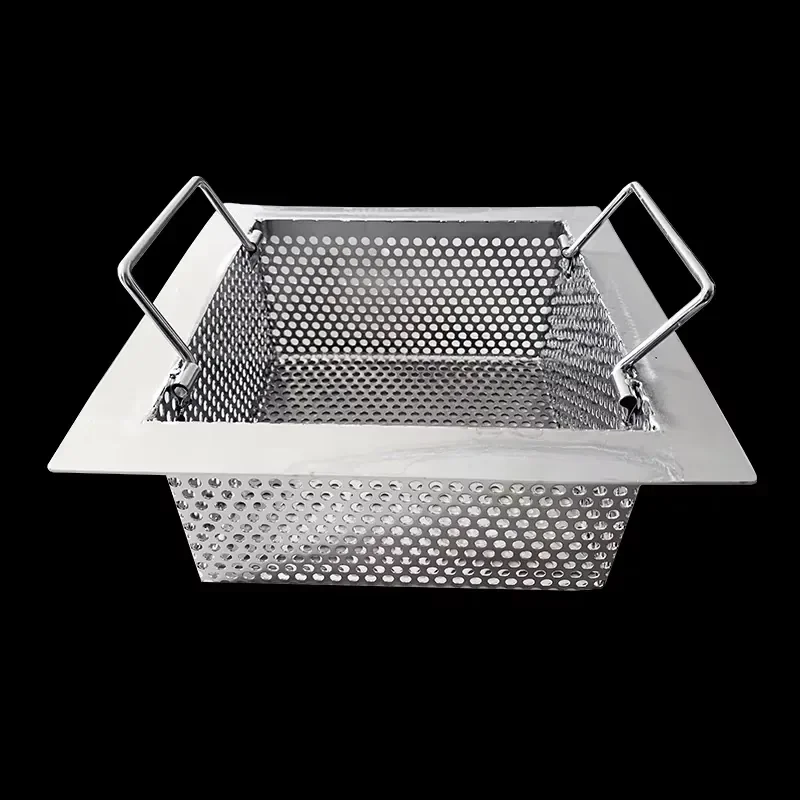 Stainless Steel Perforated Filter Crate Mesh Design Instrument Tray Drainage Basket for Cleaning Lab Equipment Storage