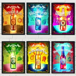 Popular Games Call Of Duty Perk-A-Cola Drink Poster Vintage Colored Canvas Painting Print Wall Art Picture Bar Restaurant Decor