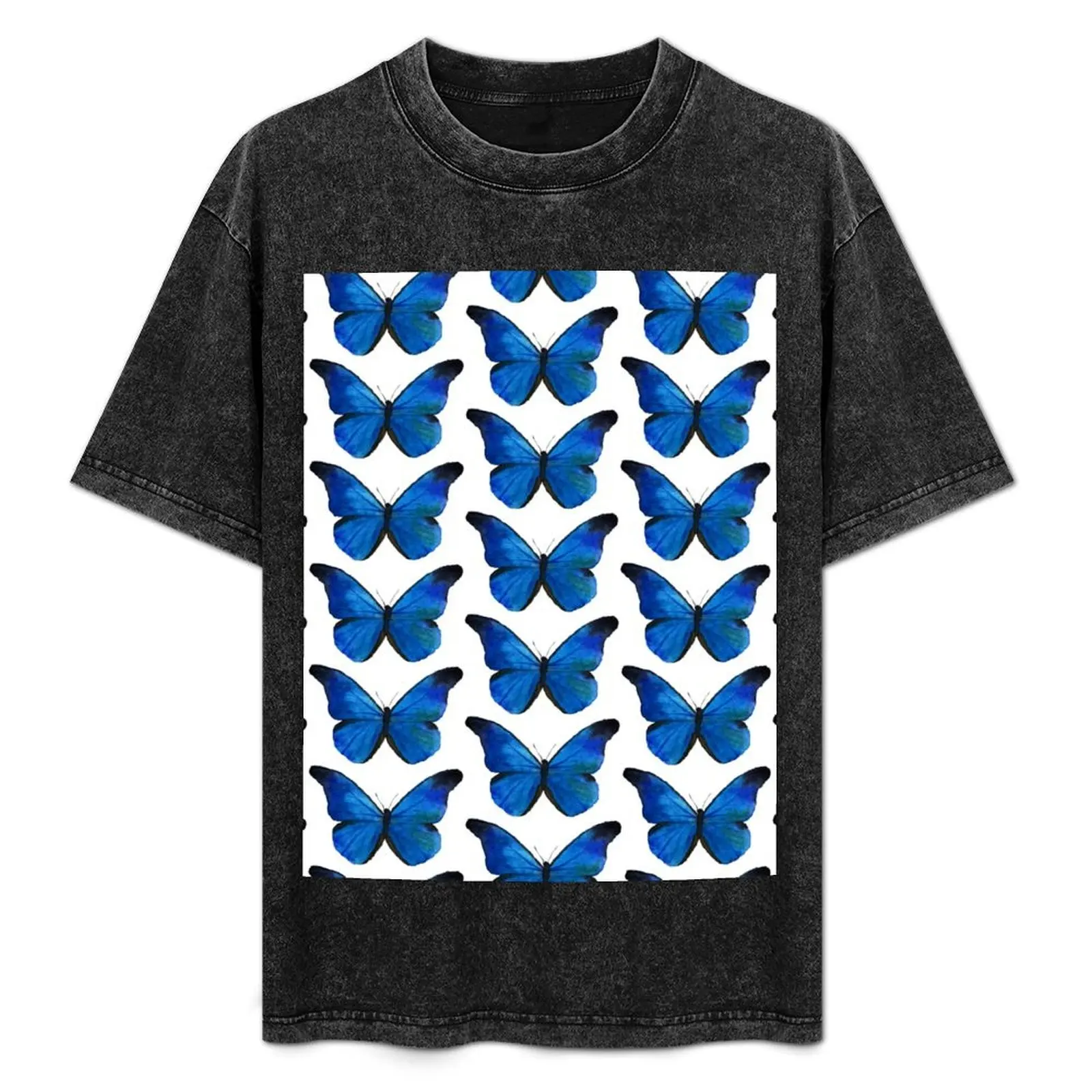 

Blue Morpho Watercolor Butterfly T-Shirt animal prinfor boys summer top vintage clothes mens t shirts
