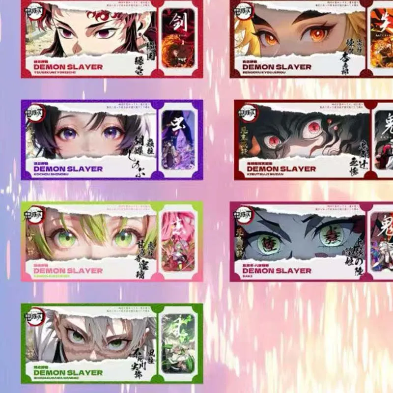 Wholesales Demon Slayer Collection Card Yunding Cultural Acrylic Laser Ticket Character Battle Colorful Booster Anime Acg Card