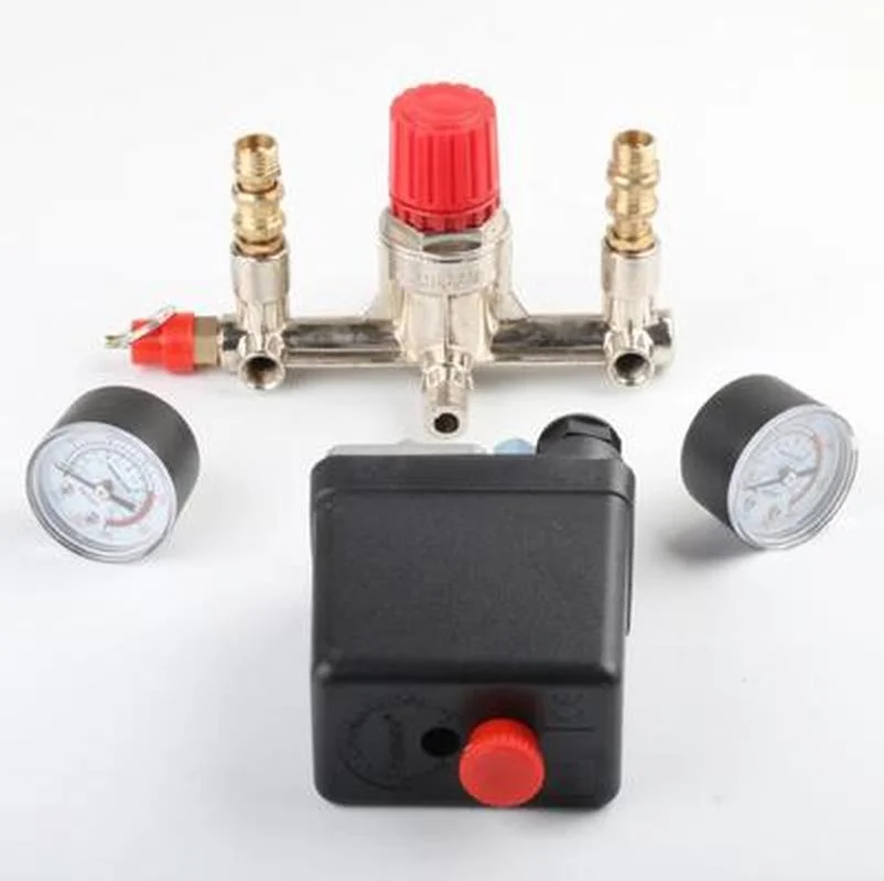 1 Port Air compressor parts Bama bracket regulator wind air compressor bracket with gauge pressure switch 220V safety valve