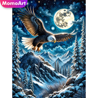 Momoart Eagle Diamond Painting Animal Picture of Rhinestones DIY Diamond Mosaic Mountain Embroidery Moon Handmade Hobby