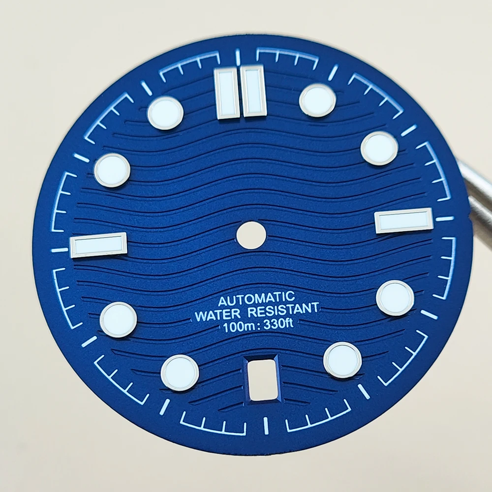 NH35 dial 31.7mm dial black white blue green dial watch accessories customizable logo dial suitable for 6 o'clock NH35 movement