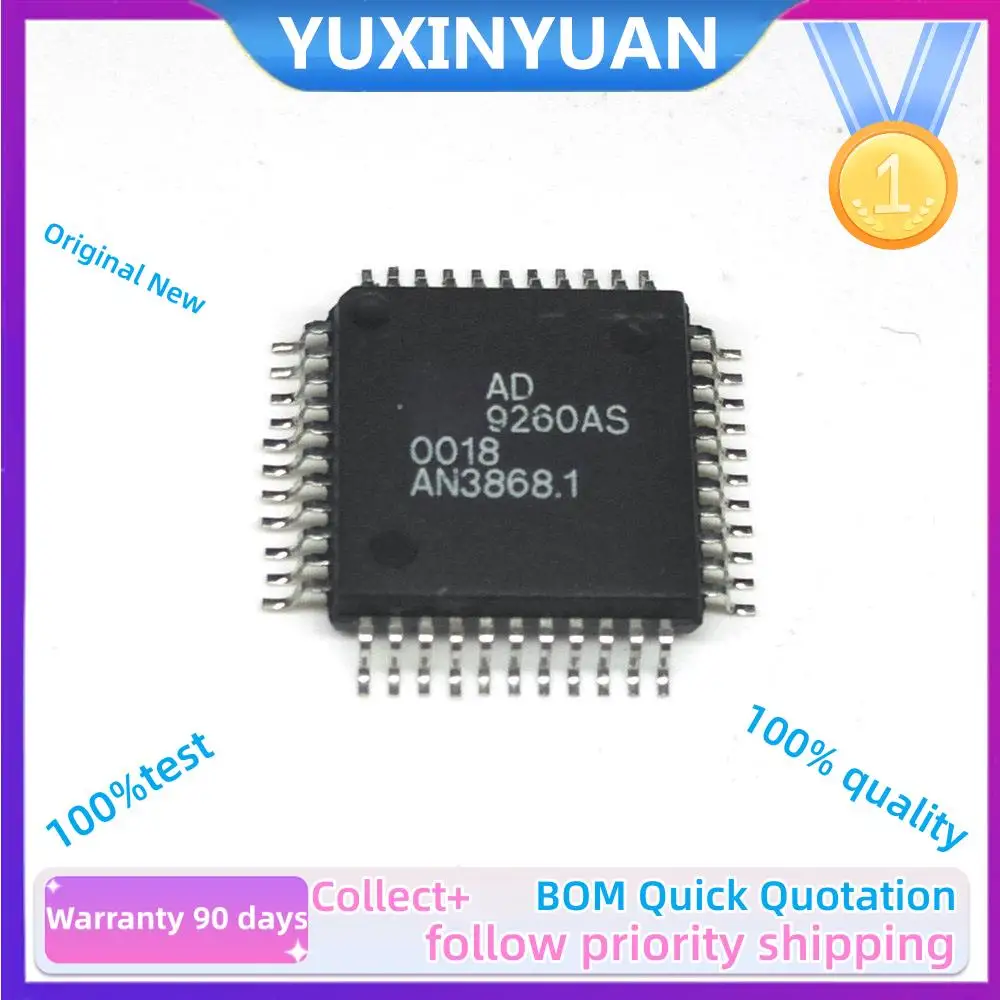 2PCS AD9260AS AD9260ASZ  QFP  High-Speed Oversampling CMOS ADC with 16-Bit Resolution at a 2.5 MHz Output Word Rate IC in Stock