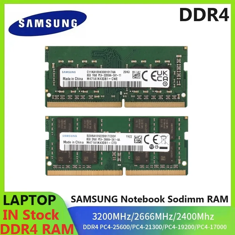 SAMSUNG DDR4 Memory Notebook SODIMM RAM PC4 2133P 2400T 2666V 3200AA 8GB 3200MHz 16GB 2666Mhz 2400MHz 2133MHz Sodimm Laptop Ram