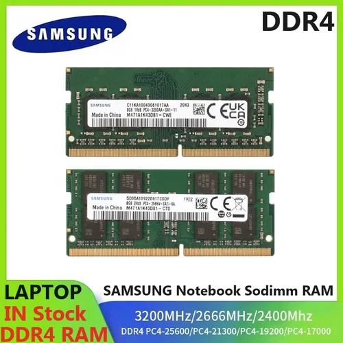 SAMSUNG DDR4 memoria portátil SODIMM RAM PC4 2133P 2400T 2666V 3200AA 8GB 3200MHz 16GB 2666Mhz 2400MHz 2133MHz Sodimm portátil Ram