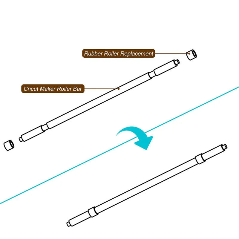 

【Superdeals】2X Rubber Roller Replacement Compatible For Cricut Maker/Maker 3, Mat Guide Rubbers For Cricut Repair Accessories