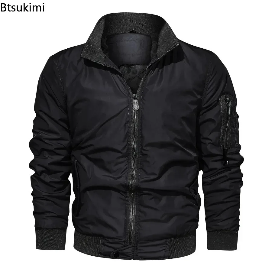 2026 Men\'s Fashion Cotton Warm Jackets Slim Fit Bomber Jacket  Autumn Winter Outdoor Casual Long Sleeve Warm Coats for Men 5XL