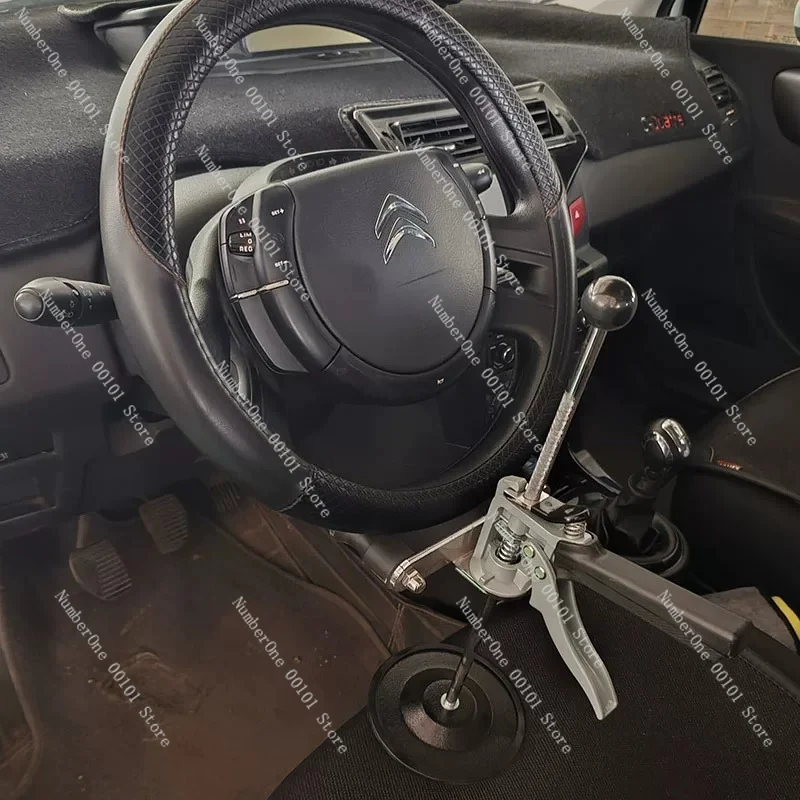 Automotive Wheel Alignment Accessories, Portable Steering Wheel Holder with Ejector Rod Bracket & Locking Tool