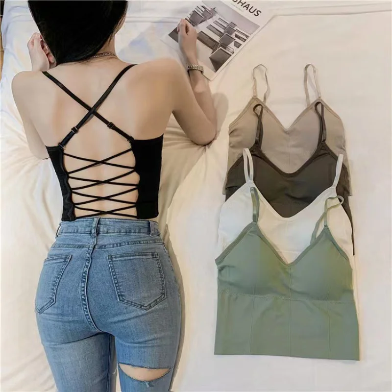 Underwear Strap Extended Back Back Cross Tube Top Anti-Slip Casual Outdoor Bottoming Vest Top