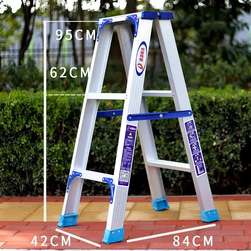 ツール幅広はしご家庭用折りたたみ厚みのあるアルミ合金ヘリンボーンはしごプロジェクト多機能伸縮階段