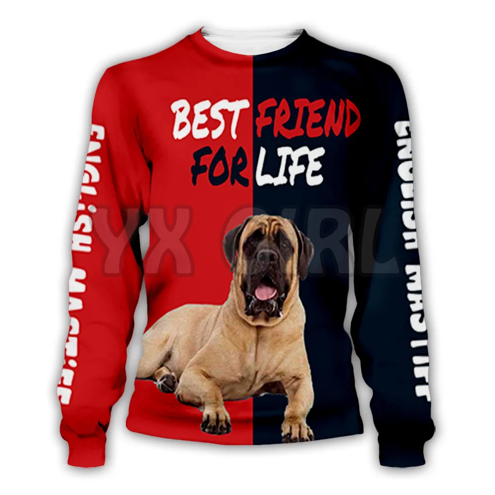 English Mastiff  3d Printed Sweatshirts Men For Women Pullovers Unisex Tops