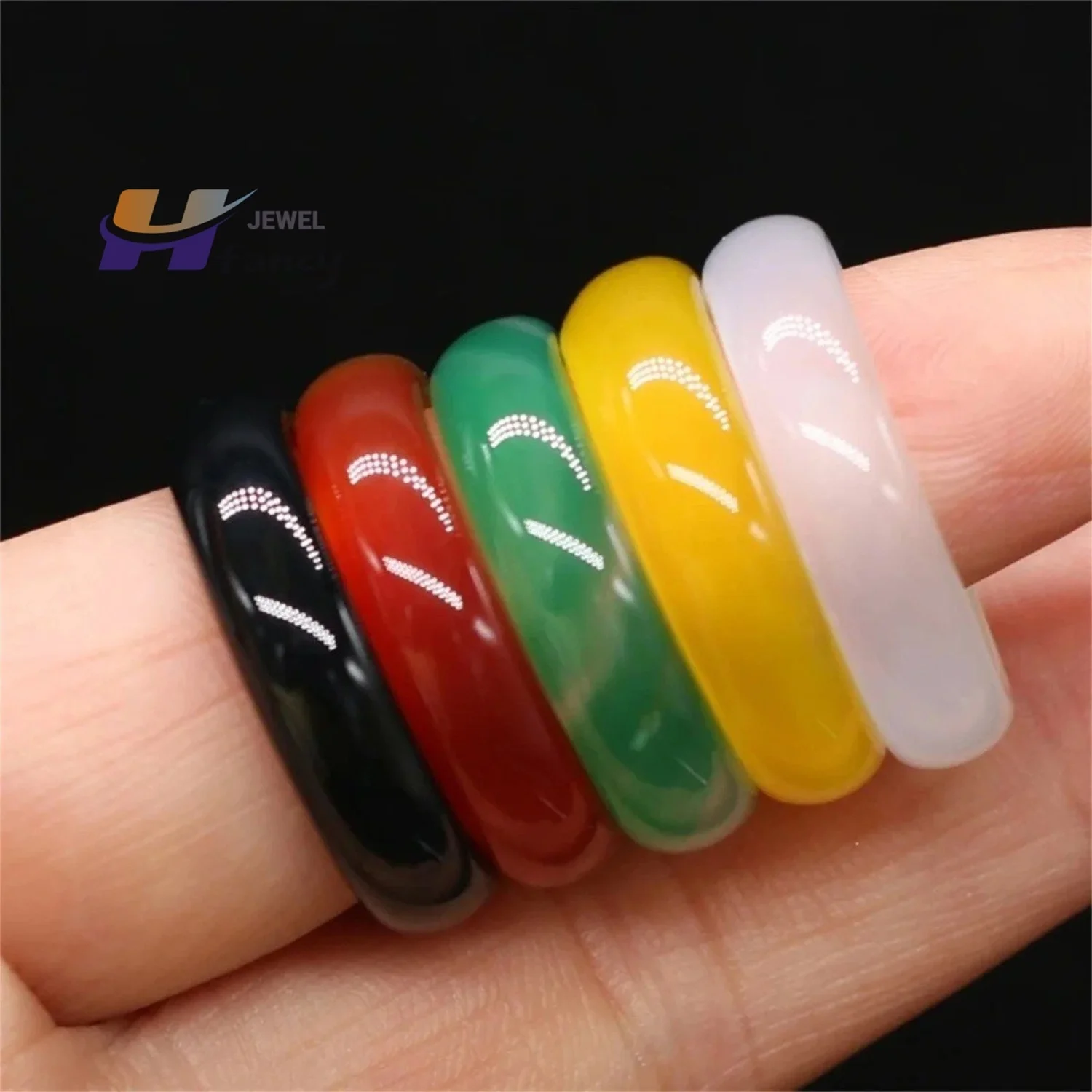 

Hot New Fashion New Natural Stone Agate Rings Charms Multi-color Elegant Jewelry Party Gift for Women or Girlfriend High-Quality