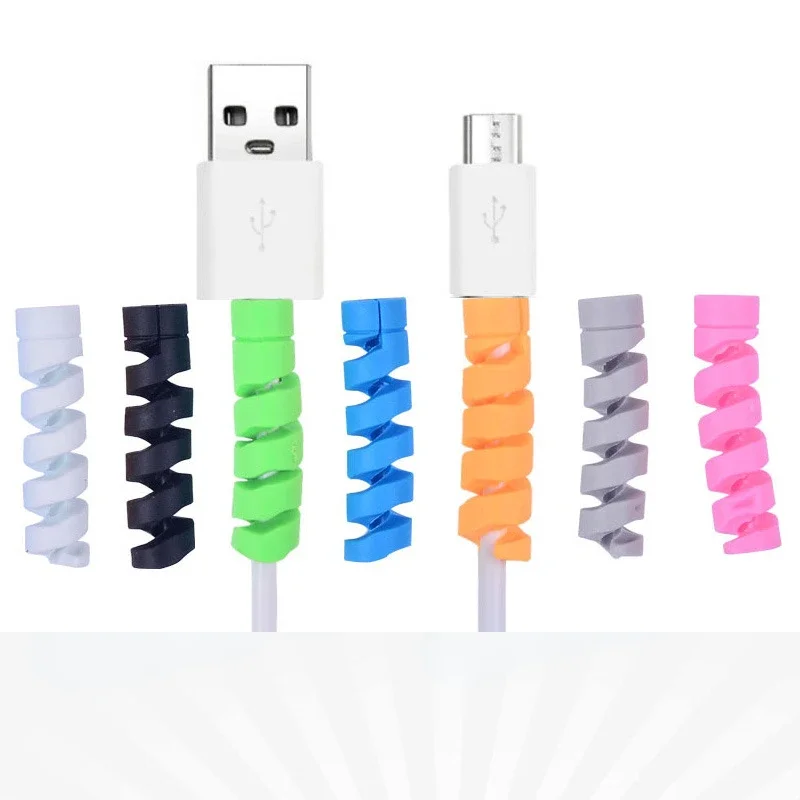 5 Stuks Dikker Opladen Kabel Beschermer Saver Cover Usb Oplader Kabel Snoer Schattige Beschermhoes Voor Iphone Telefoons Kabel Tpr