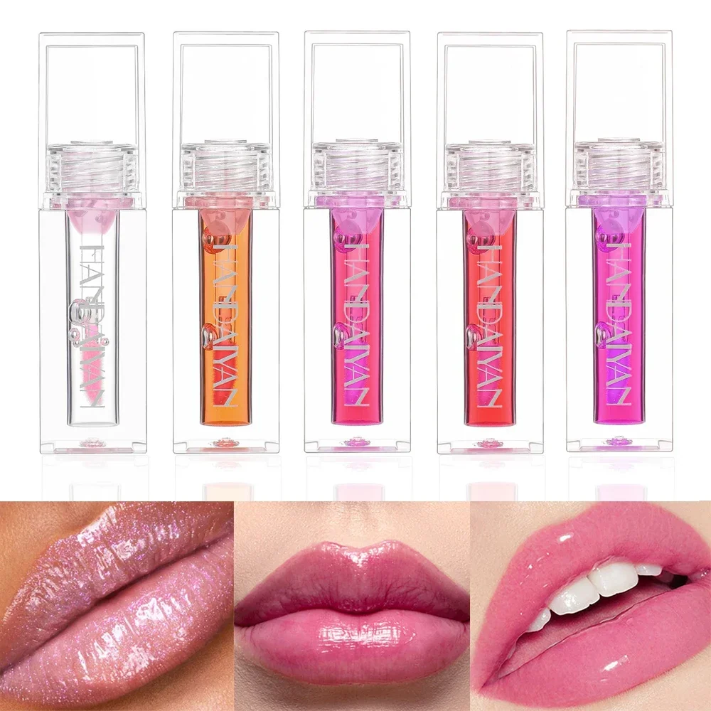 Hidratante glitter óleo labial batom temperatura mudança de cor pérola brilho labial de longa duração matiz à prova dwaterproof água brilhante bálsamo labial