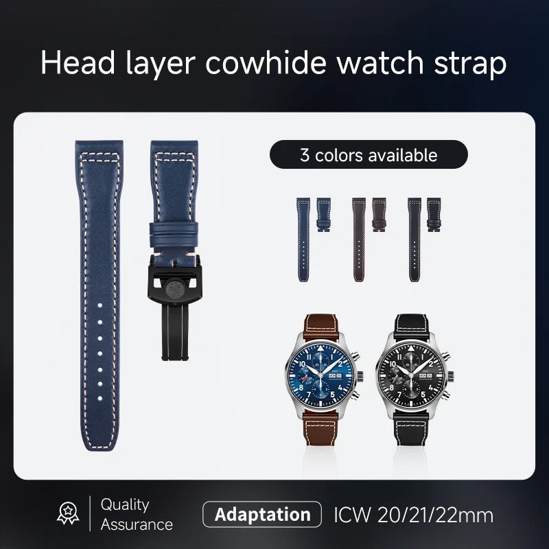 Genuine Leather Strap Replacement for IWC Pilot Mark 18 Bronze Spitfire Little Prince Men Band for Longines for Tudor Watchband