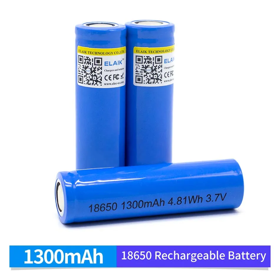 18650 1300 mah power lithium battery 3.7 V strong light flashlight rechargeable battery