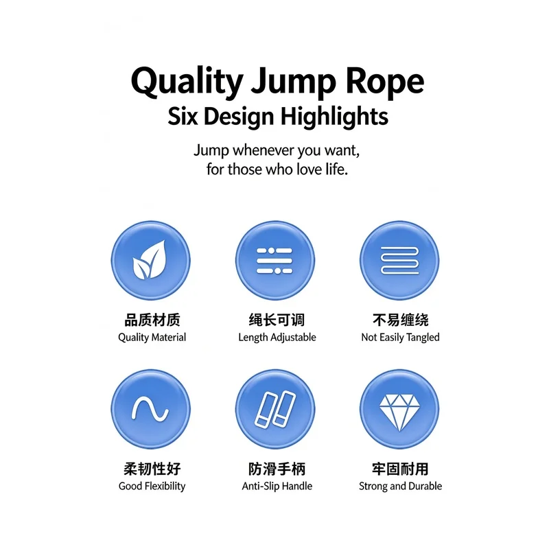 Adjustable skipping rope with cowhide cord, bearing speed design sponge handle for adult fitness and exercise