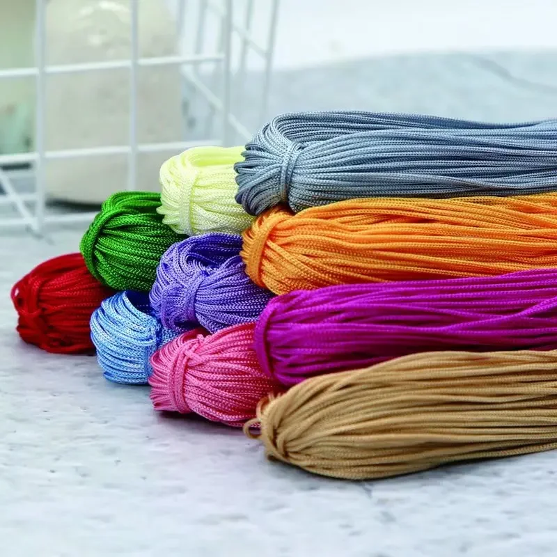 1 pz 50g 1mm colore cavo di Nylon estate uncinetto filato linea cava Macrame fai da te intrecciato a mano fresco cappello braccialetto intrecciato