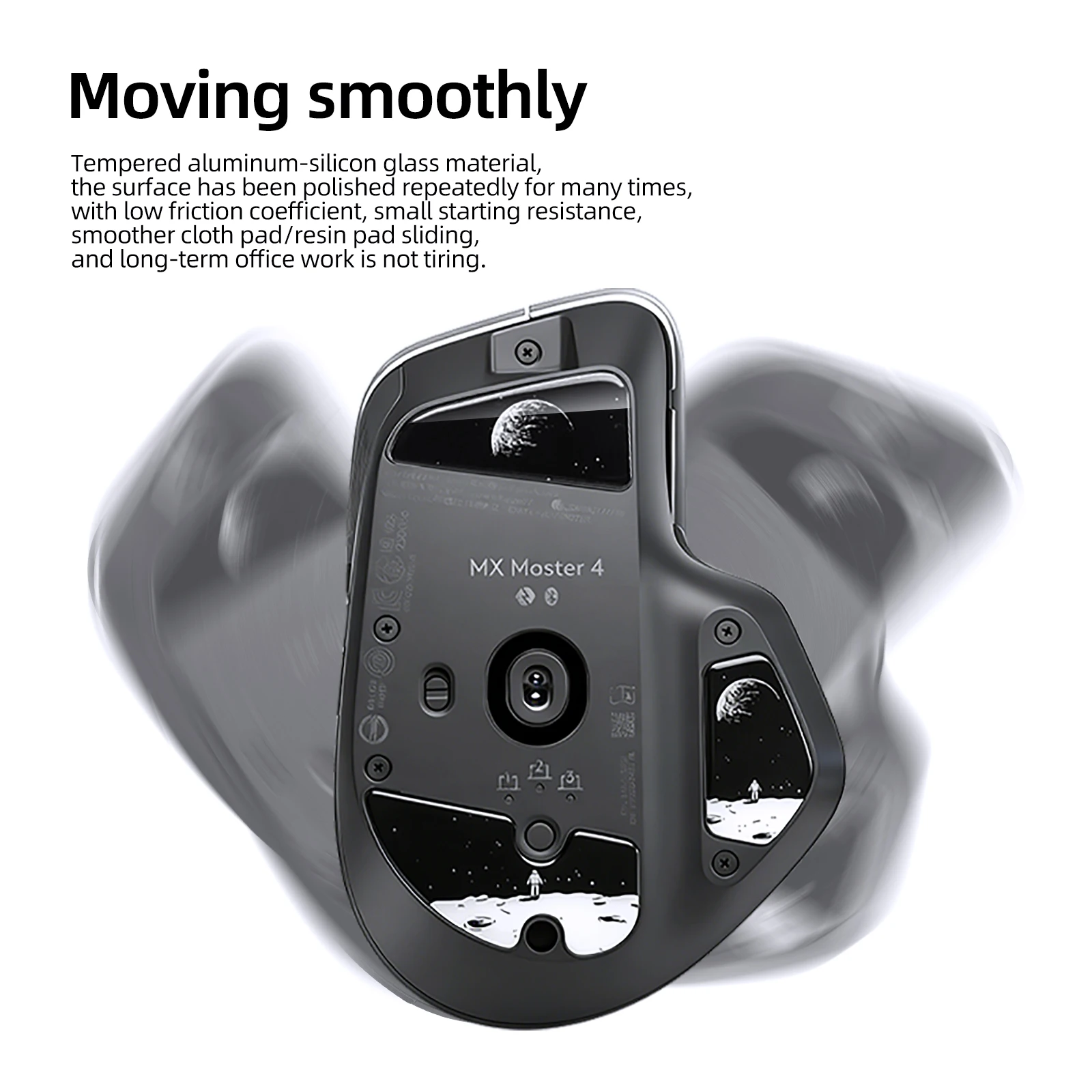 Ślizgacze do myszy UCONS Glass Mouse Skates dla Logitech MX Master 4, gładkie, trwałe, cienkie, z zakrzywionymi krawędziami 2.5D, akcesoria do myszy gamingowej — zdjęcie produktu 5