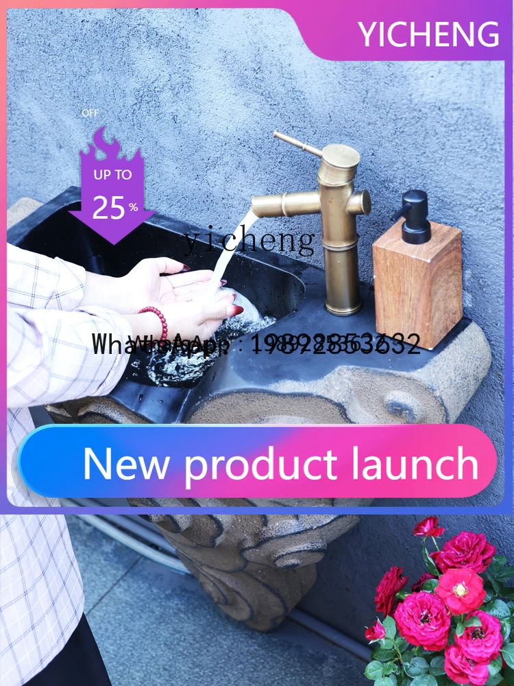 

LYY Courtyard Garden Column Basin Wall-Mounted Washbasin Countertop Basin Yard Wall-Mounted Washbasin home decor