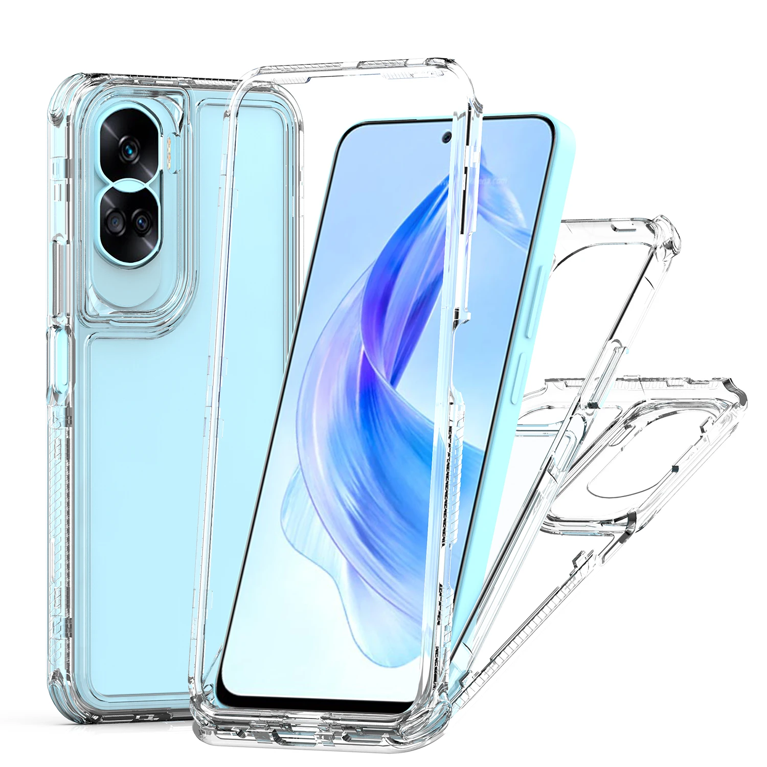 Hülle für Huawei Honor 90 Lite Honor 90 Clear Bumper Frontrahmen Acryl Silikon Harte Handyhülle REA-AN00 REA-NX9 CRT-NX1 Shell