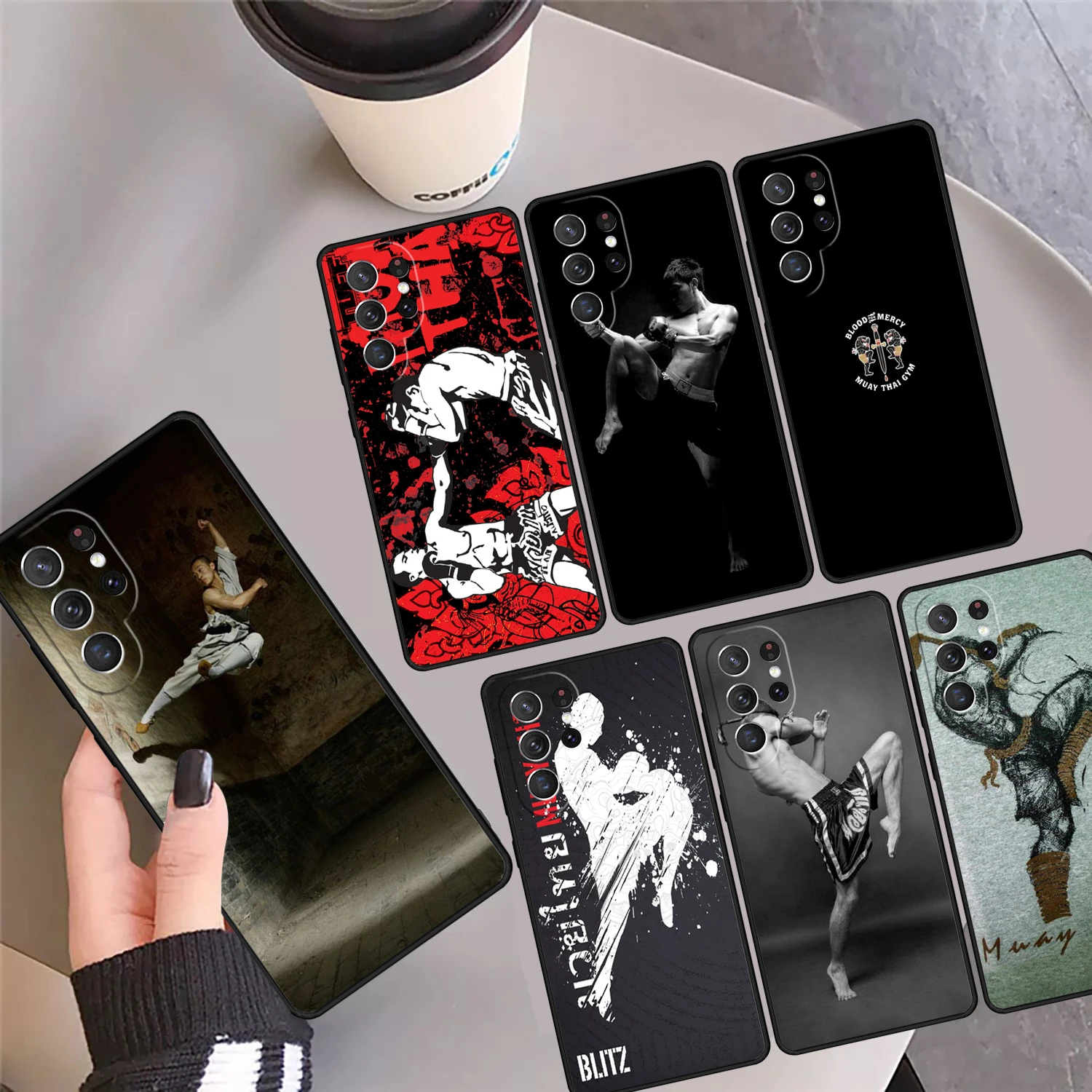 الملاكمة التايلاندية الركبة قضية الهاتف غطاء لسامسونج غالاكسي S24 S25 الترا S23 S22 زائد S21 FE S20 نوت 10 20 برو #1