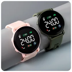 New Electronic Watch for Primary School Students Outdoor Sports Bracelet Watch Circular Waterproof Children's Digital Watch