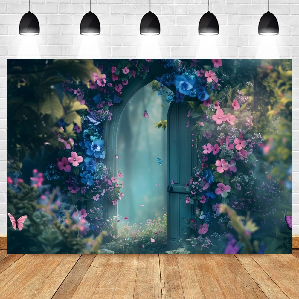 Fairy Tale Forest Backdrops Dreamy Wonderland Garden Butterfly Flower Princess Birthday Decor Portrait Photography Background