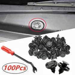 100pcs Auto Bumper Fender Push 8mm Rivet Retainer Plastic Nissan Car Fastener Clip Kit for Universal Car Rivet Fasteners