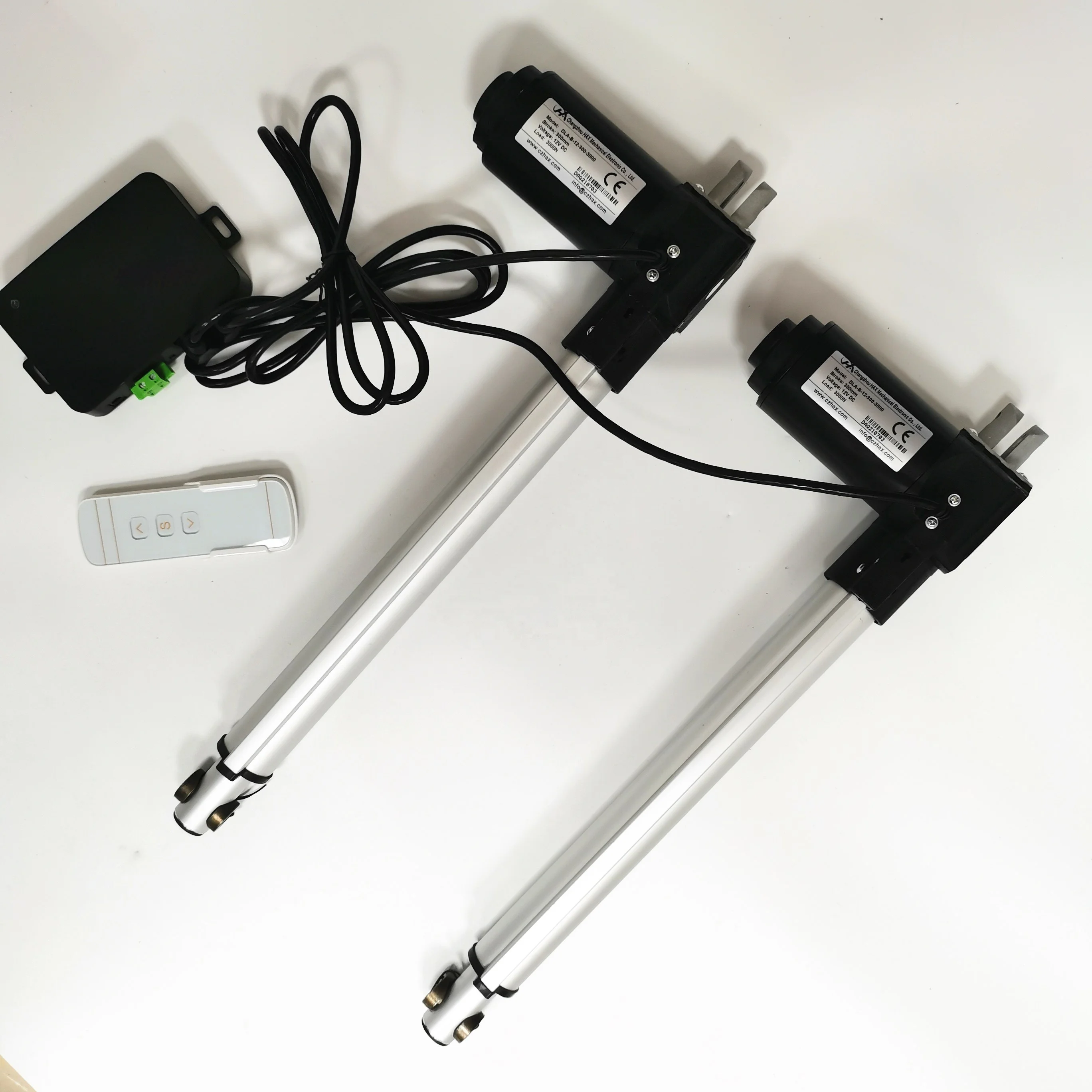 12v 24v dc electric linear actuator motor small size hall sensor synchronous working with remote controller and power supply