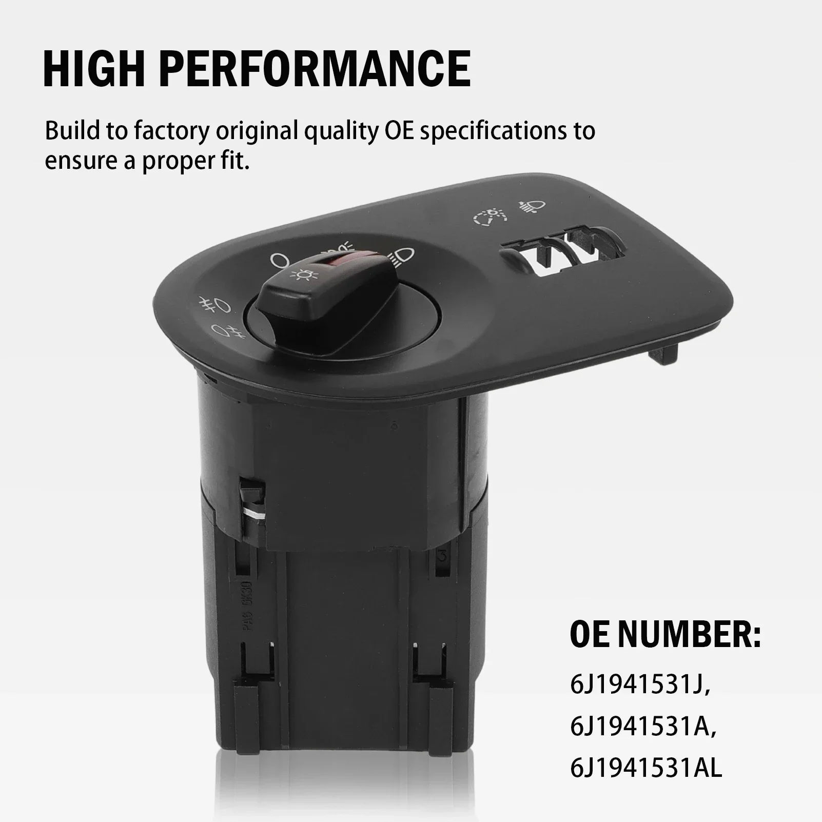 

6J1941531J Fog Light Headlight Light Switch For Seat Ibiza IV Main Light Switch Control Button Switch 6J1941531A 6J1941531AL