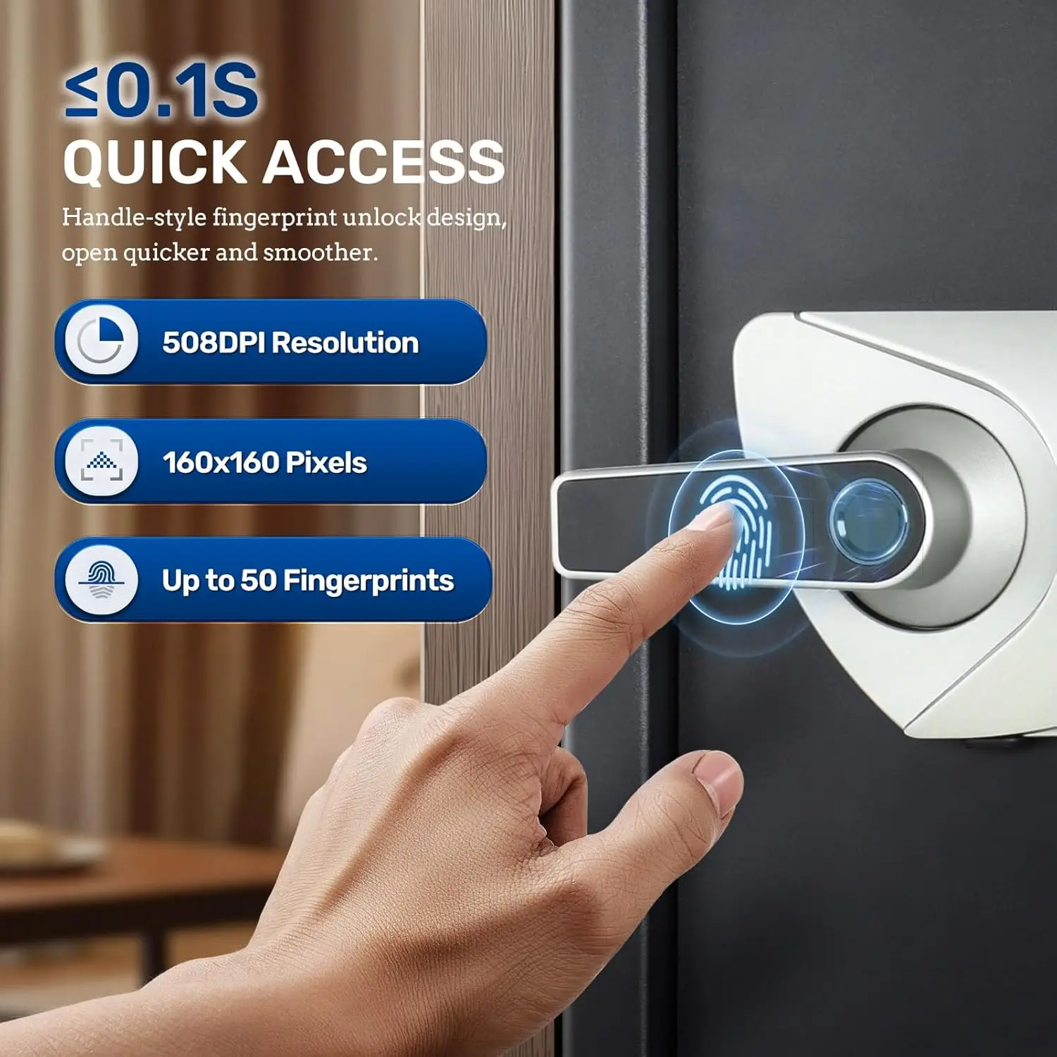 Biometric Handgun Safe 1.8 Cubic Feet Home Safe Quick Access Fingerprint Security Lock Box for Money Firearm Valuables with Dual